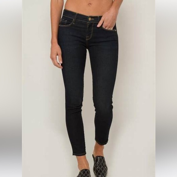 Womens Frame Le Skinny de Jeanne Crop Film
Noir Black Denim Jeans 28 - Picture 10 of 10
